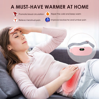 Drahtloser warmer Palastgürtel mit LCD-Display, Heizkissen, Linderung von Menstruationsbeschwerden, heiße Kompresse, Massagegerät, elektrisches Taillengerät