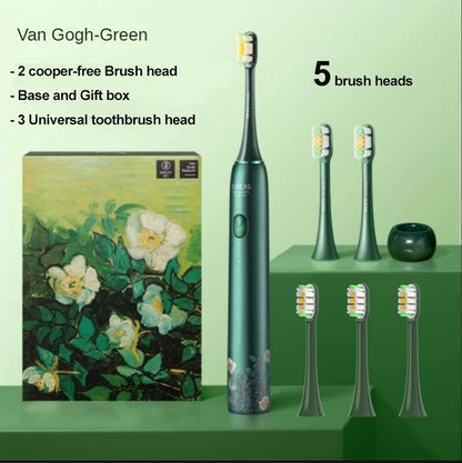 SOOCAS Van Gogh X3U Electric Toothbrush Green Ultrasonic Sonic Tooth Brush Upgraded Type-c Fast Chargeable Adult IPX7 Waterproof