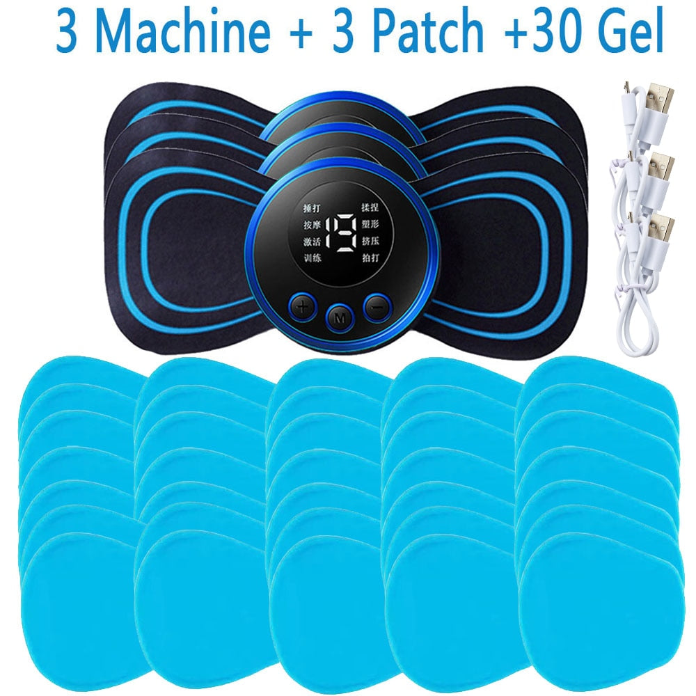 LCD Display EMS Neck Massage Electric Massager Cervical Neck Back Patch 8 Mode Pulse Muscle Stimulator Portable Relief Pain