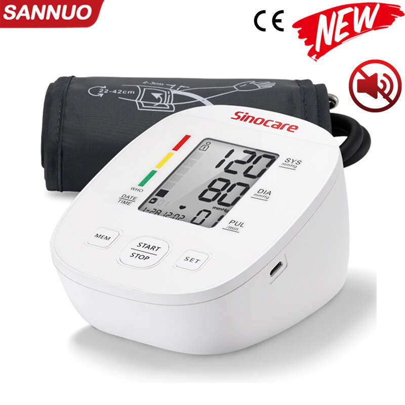 Sinocare Blood Pressure Monitor Tensiometer Upper Arm Automatic Digital BP Machine Pulse Heart Rate Monitor