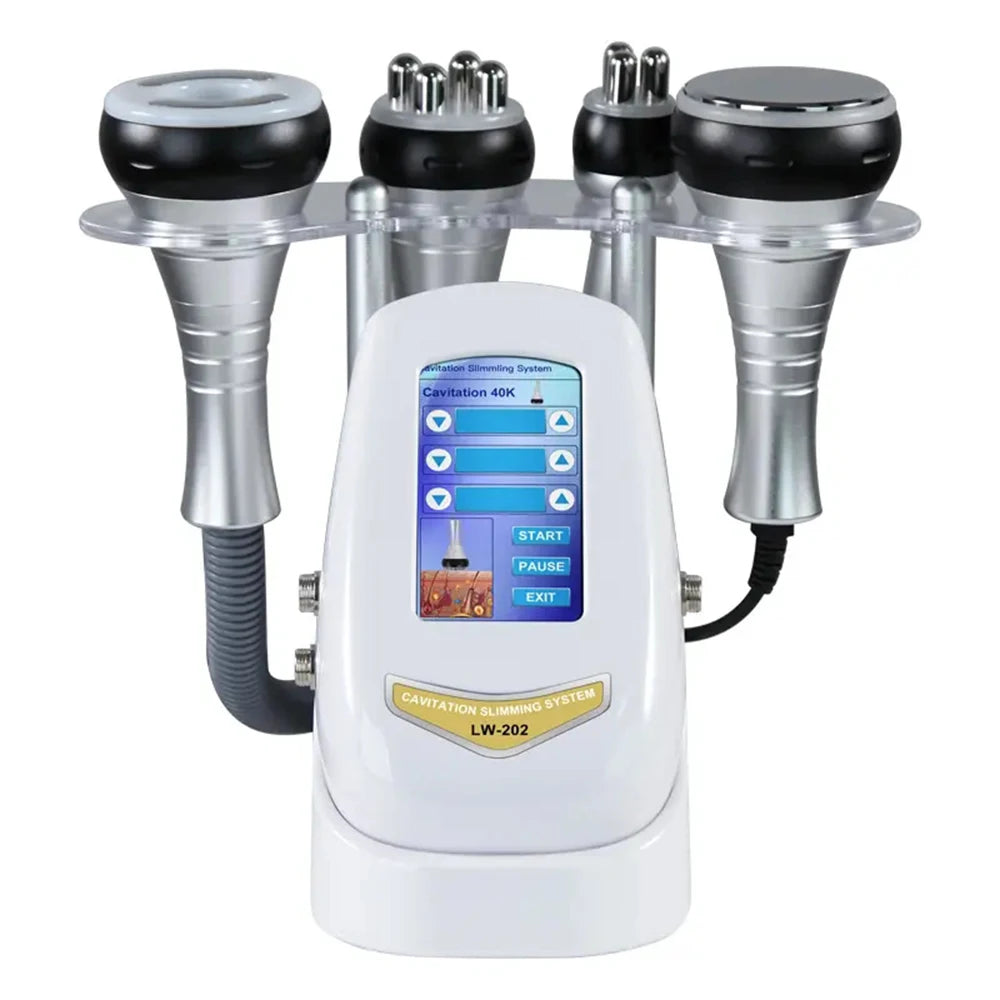 Ultrasonic body slimming system with 40kHz cavitation tech for fat reduction and skin tightening.