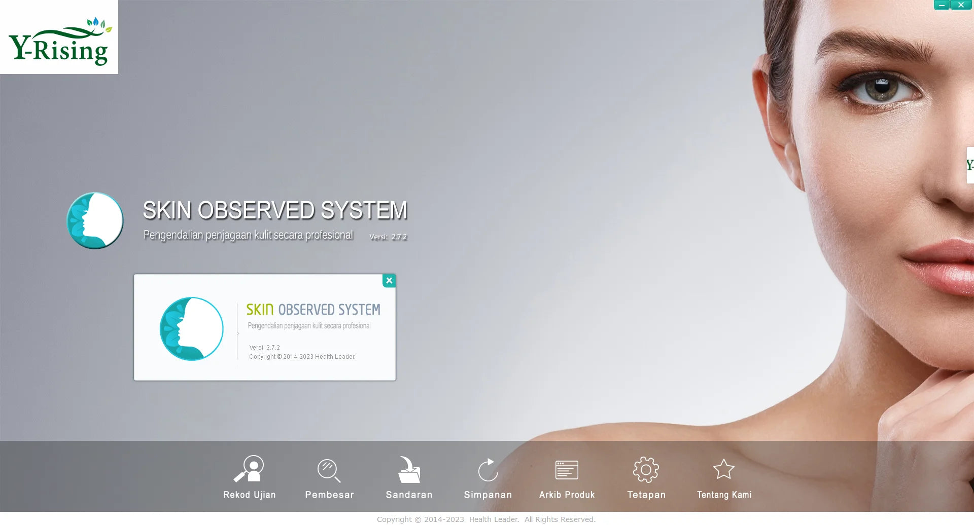 Professional Skin Care System Version 2.7.2 (Copyright 2014-2023).