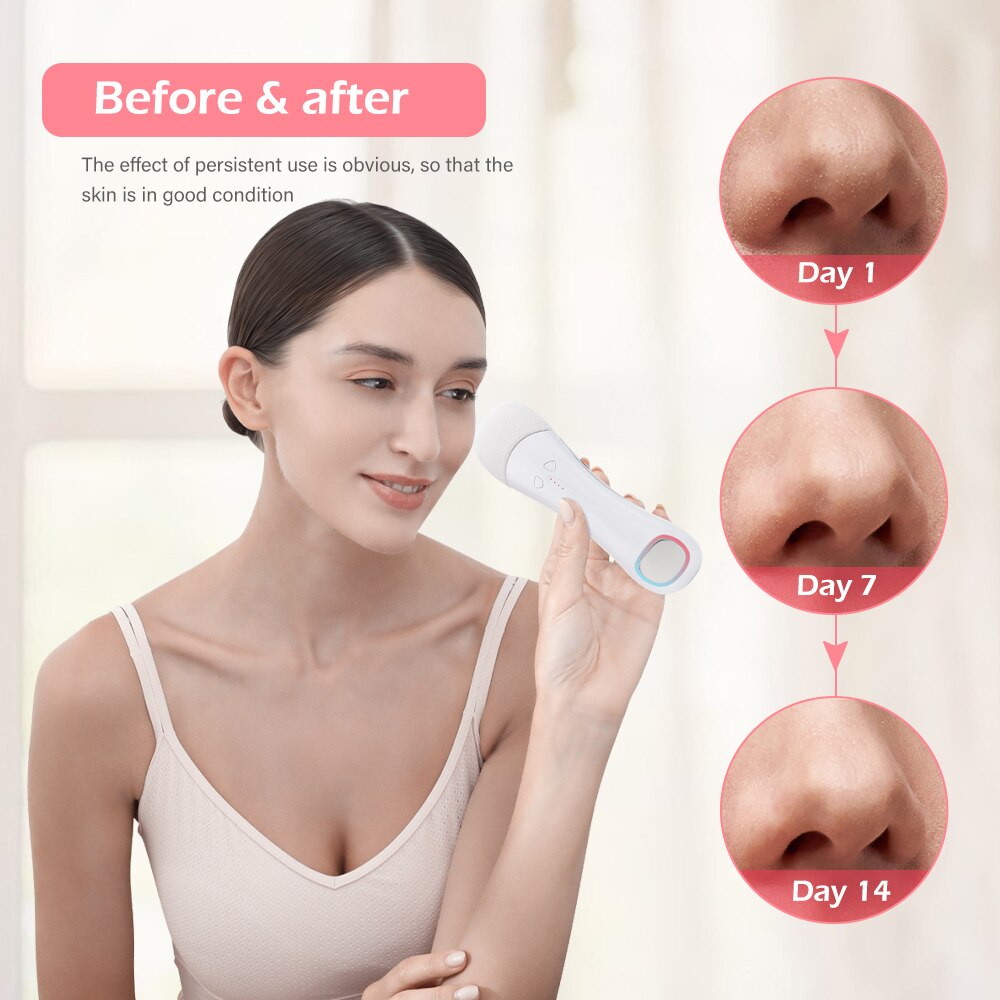 Electric Face Cleansing Brush For Facial Skin Care Wash Sonic Vibration Massage Tool 2 in 1 Acne Pore Blackhead Silicone Cleaner