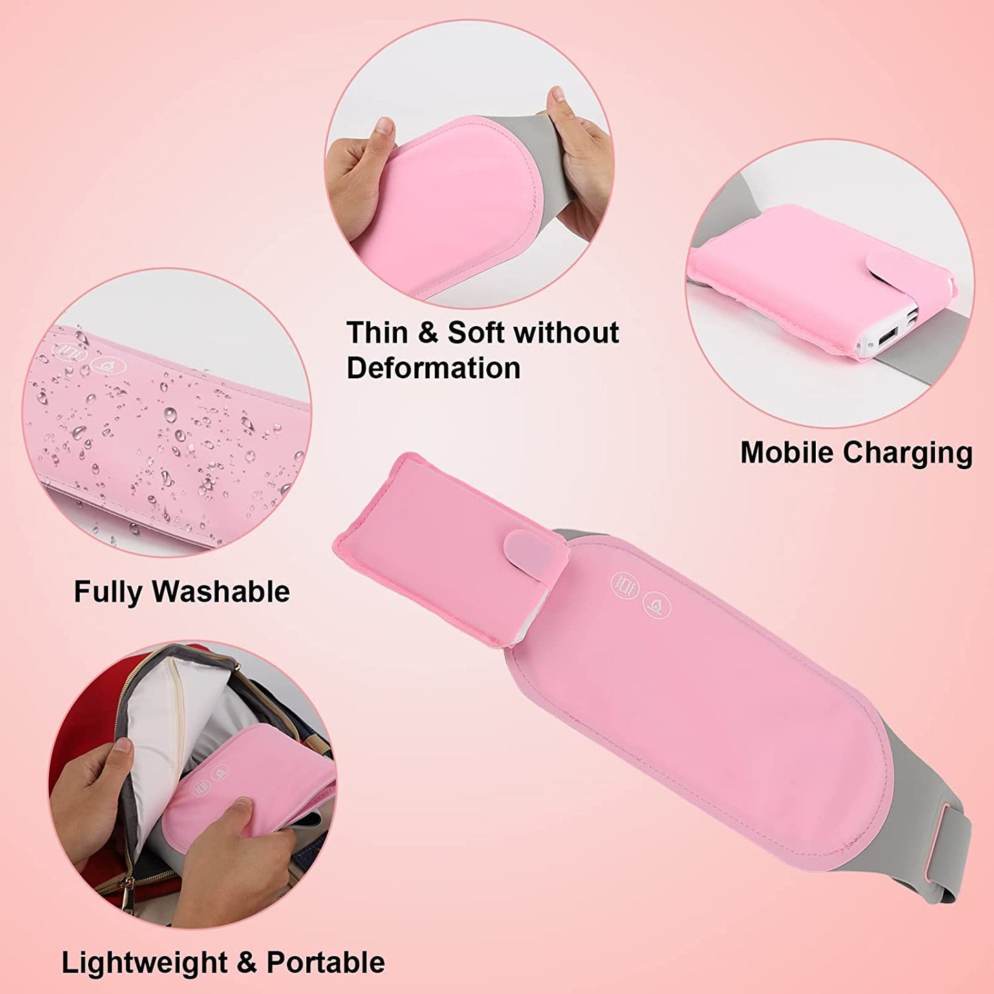 Washable Menstrual Colica Massager Menstrual Colic Period Pain Relief Heating Pad for Menstrual Cramps Abdominal Belly Warmer