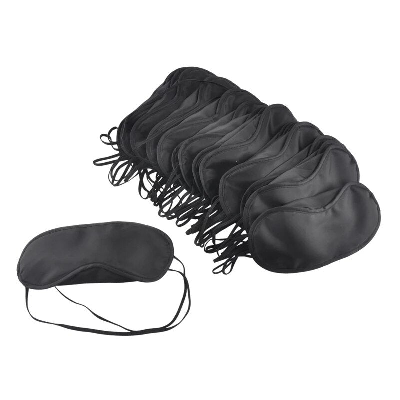 100 Pcs/Lot Gift Travel Sleeping Eye Mask Cover Black Shade Blindfold Eye Patch Night Eyeshade Eye Relax Massager Beauty Tools