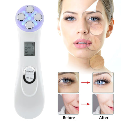 Radio Frequency Facial Massager EMS Microcurrent Face Lifting Machine Skin Care LED Photon Skin Rejuvenation RF Beauty Device