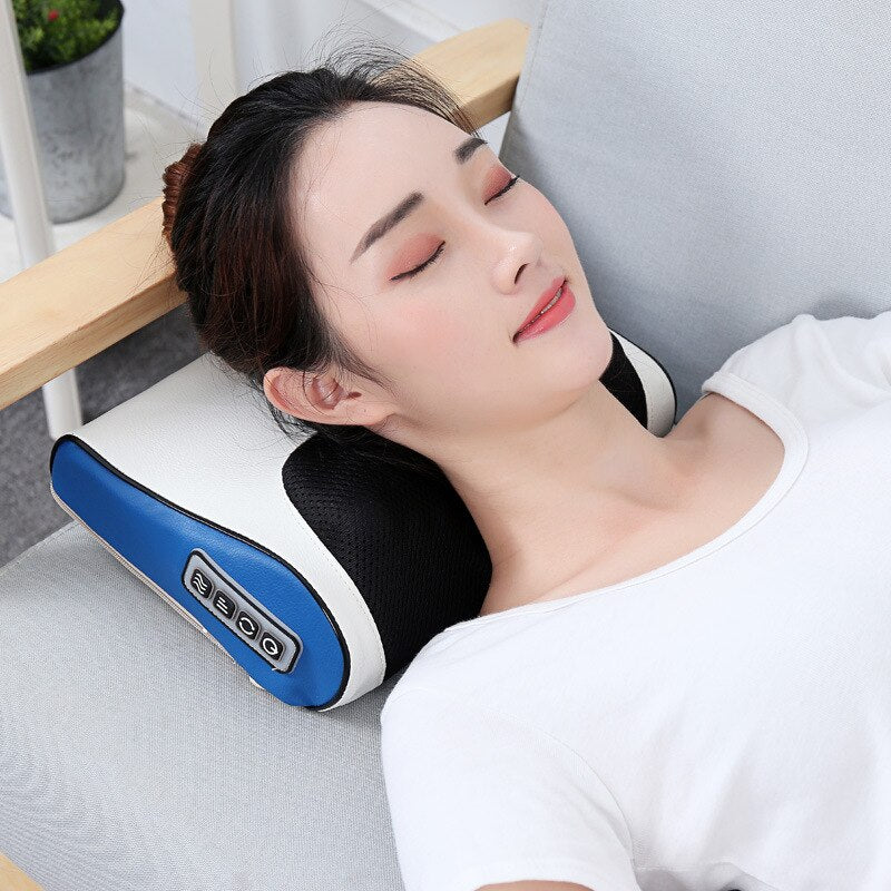 Heat Electric Neck Shoulder Shiatsu Kneading Full Device Cervical Health Body Relaxation for Back Massage Pillow Massageador