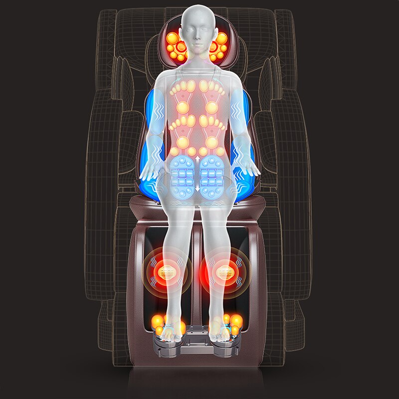 Upgrade Electric Full Body Massage Chair Neck Back Waist Massage Cushion Heat Vibrate Kneading Leg Massage Pad Seat Relaxation