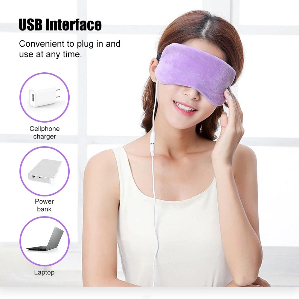 Heated Eye Mask,USB Eye Mask for Dry Eyes with Temperature &amp; Timer Control, Warm Compress Heating Pad for Sleep Dark Circles