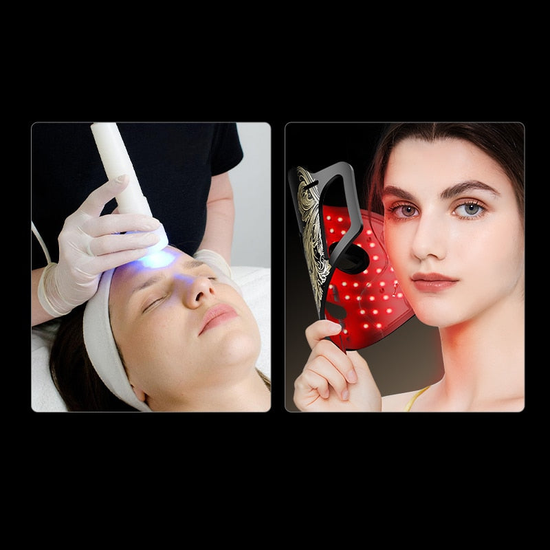 4 Colors LED Facial Mask Silicone Gel Near Infrared Photon Therapy Skin Tighten Rejuvenation Anti Wrinkle Aging SPA Mask