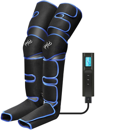 Jambe-Massager Compression pour cuisse mollet Massage des pieds Muscles soulagement de la douleur bottes dispositif avec contrôleur portable genou-chaleur