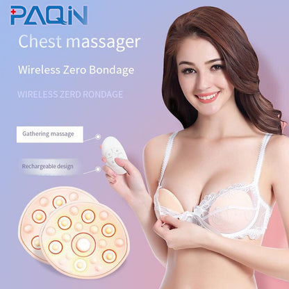 Wireless Portable Electric Women Care Wireless Vibrating Enlarge Breast Bra Chest Massager Machine Device