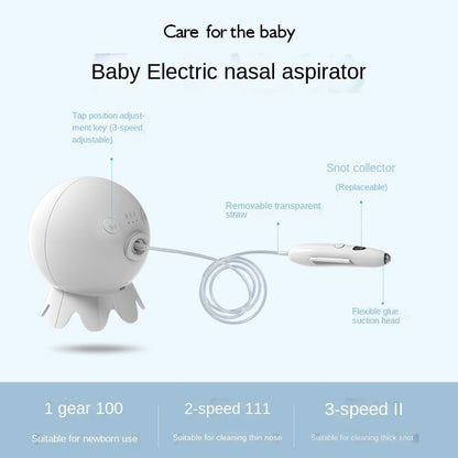 Aspirador de mocos nasales recargable para bebés, aspirador ajustable para el cuidado de la salud, limpiador eléctrico de seguridad para la nariz para recién nacidos, herramienta para niños pequeños