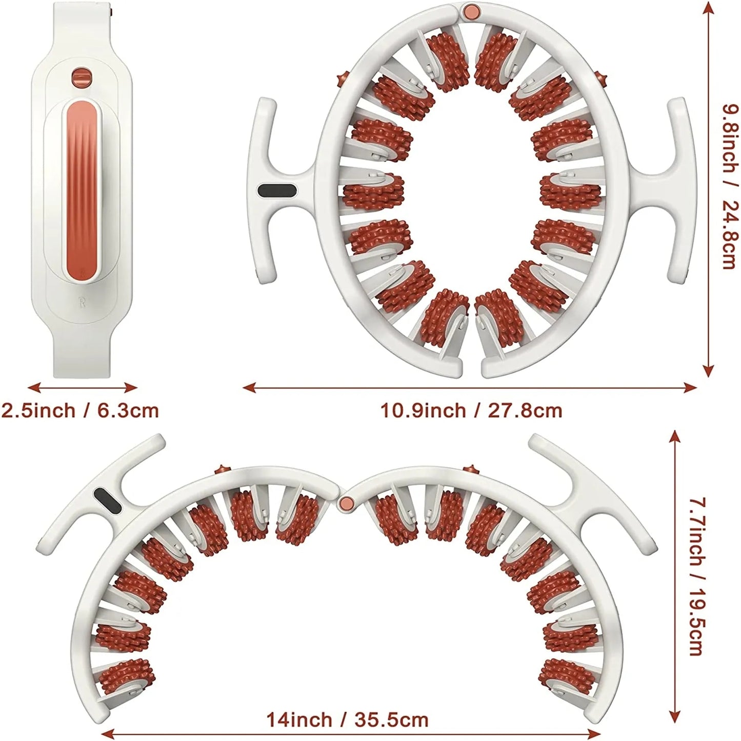 Rouleau de masseur rond pour la taille Muscles abdominaux anneau pince de jambe tuyau de poêle pour effacer le Massage de la Cellulite Portable méridien