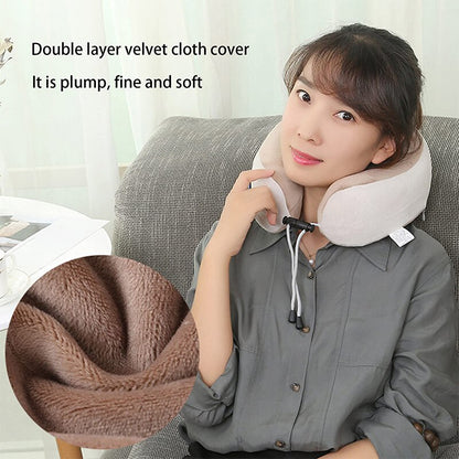 Neck Massager Travel Pillow U-Shaped Memory Foam Neck Pillow Electric Massager for Muscle Shoulder Relaxing Pain Stress Relief