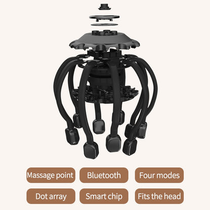 Octopus Scalp Head Massager Electric Massage Instrument With Bluetooth Music Vibration For Relax &amp; Stress Relief Improve Sleep