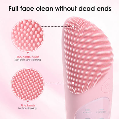 Full face clean without dead ends Top bristle brush Spot and