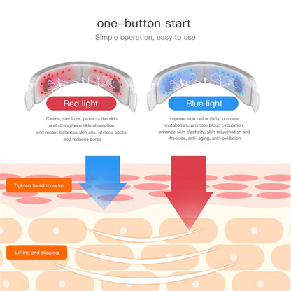 red light blue light cleans, protects the skin Improve skin cell