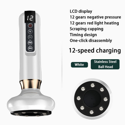 LCD display 12 gears negative pressure 12-speed charging Stainless Steel White