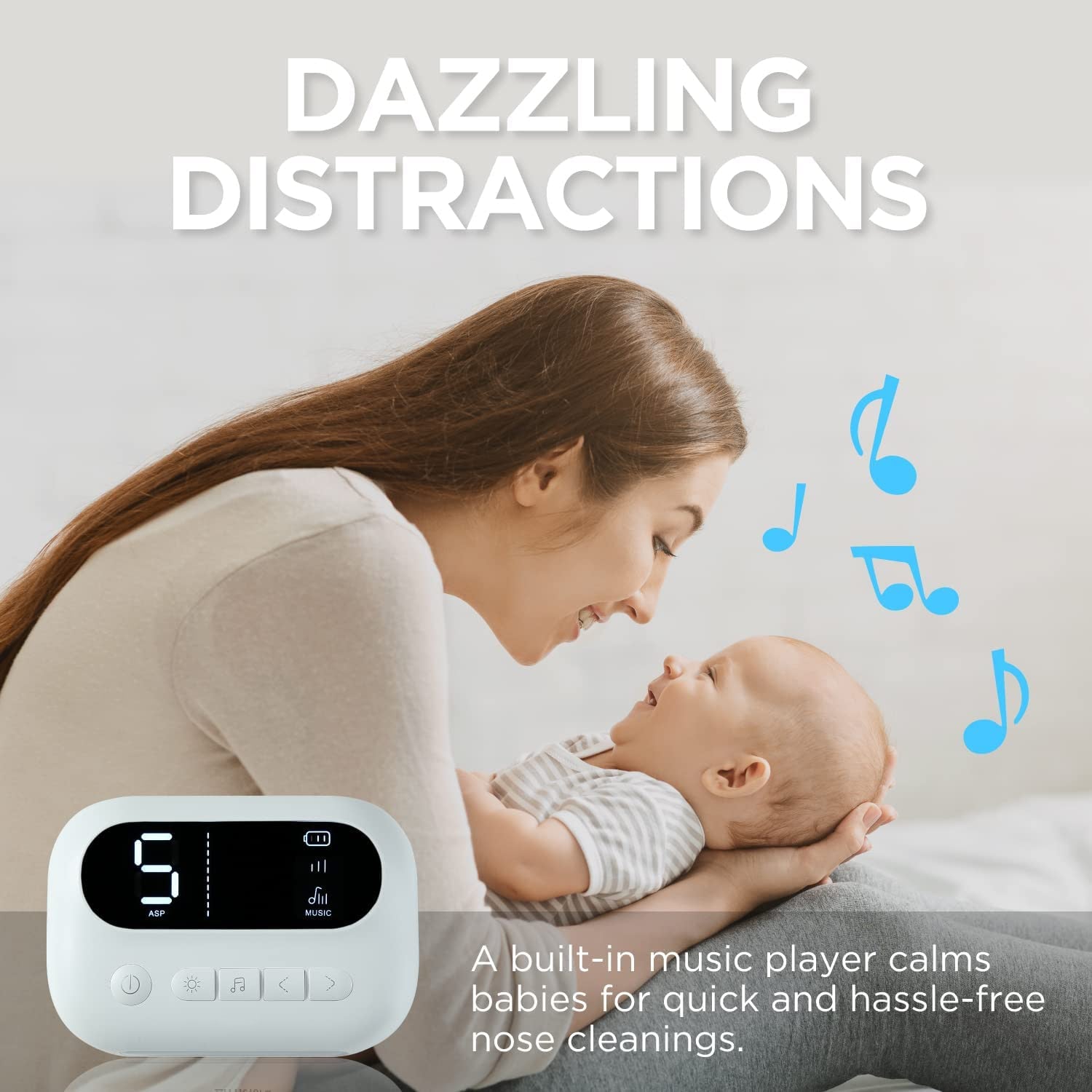 built-in music player calms babies for quick and hassle-free