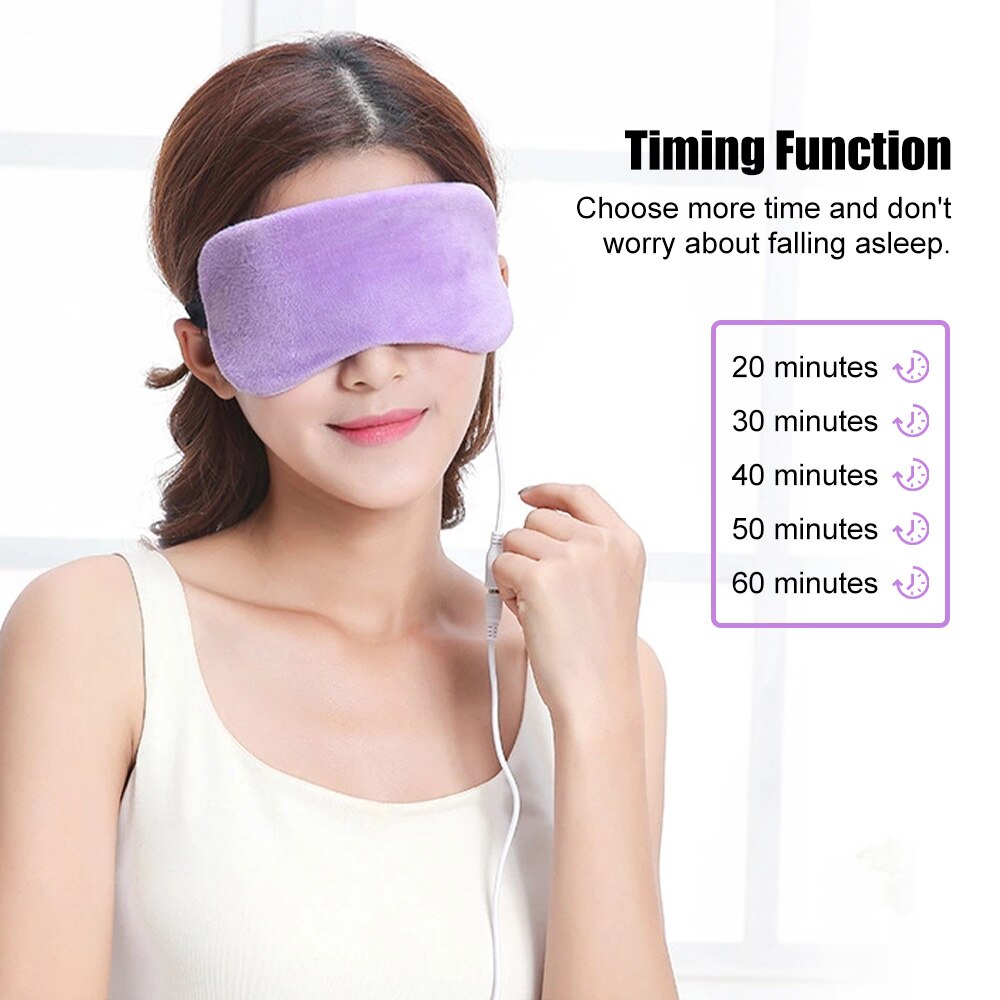 Heated Eye Mask,USB Eye Mask for Dry Eyes with Temperature &amp; Timer Control, Warm Compress Heating Pad for Sleep Dark Circles