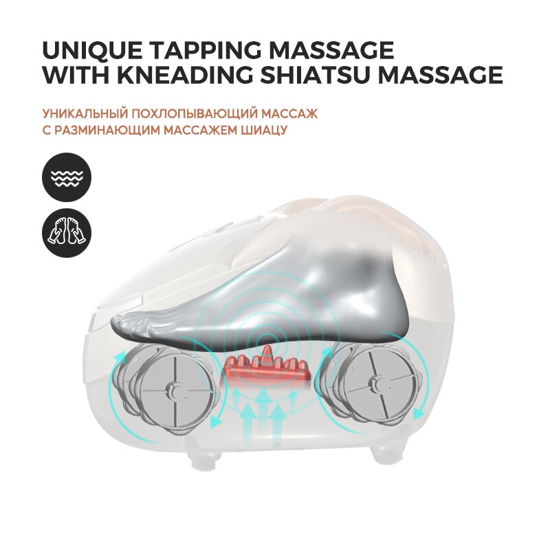 MARESE M7 PLUS Luxuoso Massageador de Pés Máquina Tapping Vibration Rolling Keading Air Compression Massager Com Calor Health Care