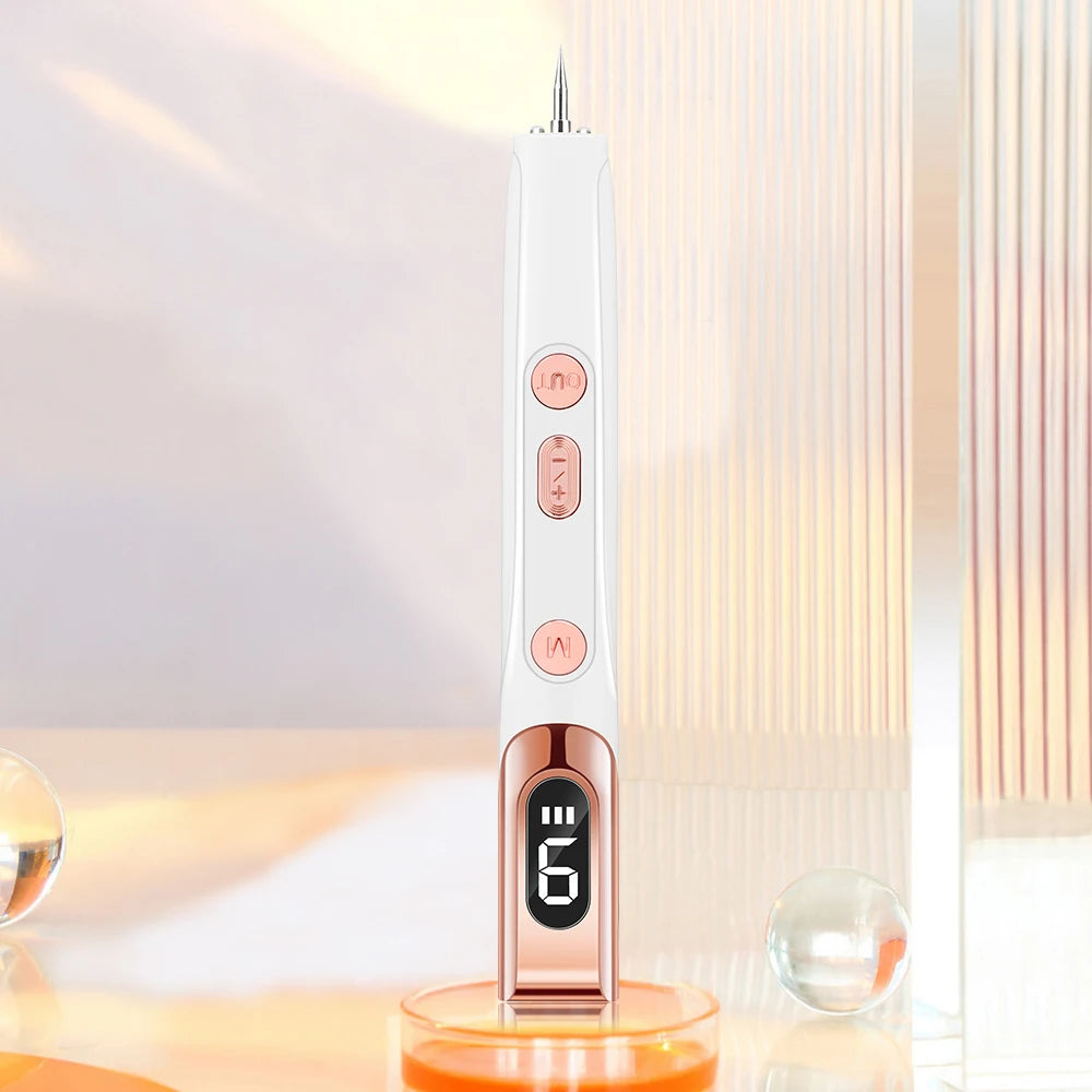 Beauty spot pen for removing unwanted moles and warts with blue light technology.