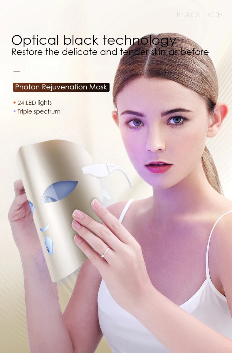 Restore youthful skin with LED light therapy and advanced optics.