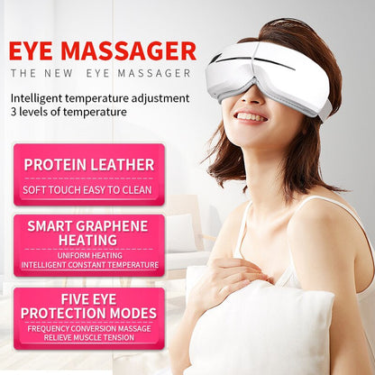 Massageador inteligente para instrumento de massagem nos olhos Pressão de ar Vibração Compressa quente Música Bluetooth Remover olheiras Cuidados com os olhos