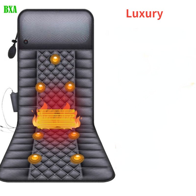 New Electric Heating Full Body Massager for Car Chair Office Lumbar Neck Pain Relief Vibration Cushion Shoulder Back Massage Mat