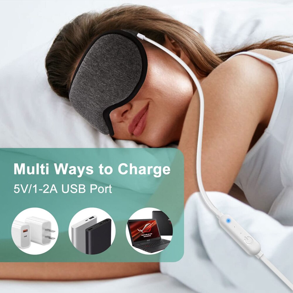 Reusable USB Electric Heated Eyes Mask Hot Compress Warm Therapy Eye Care Massager Relieve Tired Eyes Dry Eyes Sleep Blindfold