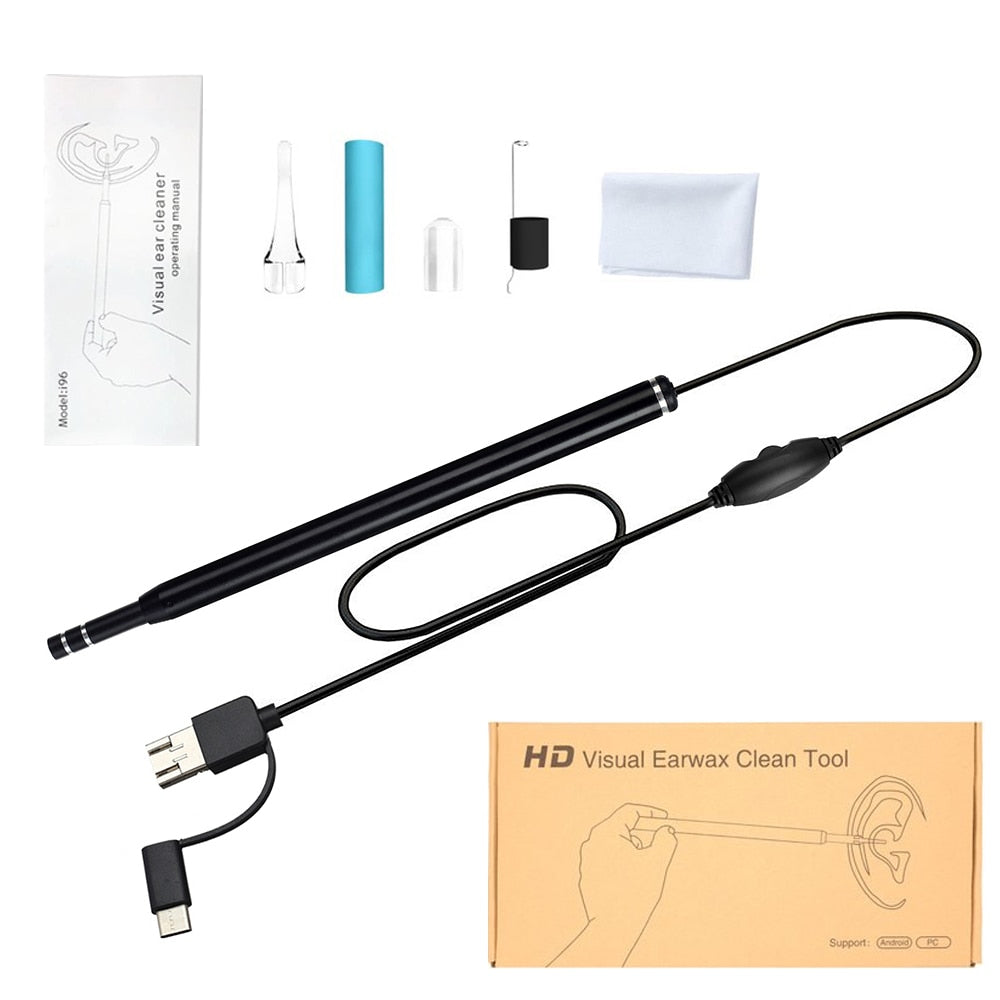 Smart HD Visual Ear Wax Cleaning Ear Cleaner Ear Stick Endoscópio Earpick Otoscópio digital Ferramenta de remoção de cera de ouvido com câmera