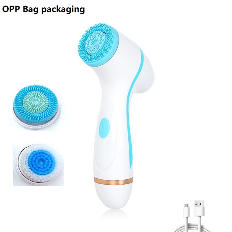 3 IN 1 Face Cleansing Brush Electric Facial Cleaner Wash Machine Spa Skin Care Massager Blackhead Cleaning Body Cleanser Tools