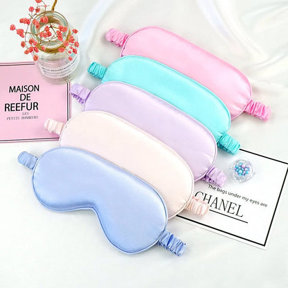 1Pc Eyeshade Sleeping Mask Silk Eye Mask Cover Travel Eyepatch Blindfold Solid Portable New Rest Relax Eye Shade Cover Soft Pad