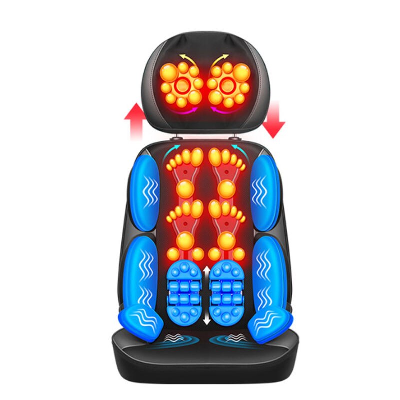 Upgrade Electric Full Body Massage Chair Neck Back Waist Massage Cushion Heat Vibrate Kneading Leg Massage Pad Seat Relaxation