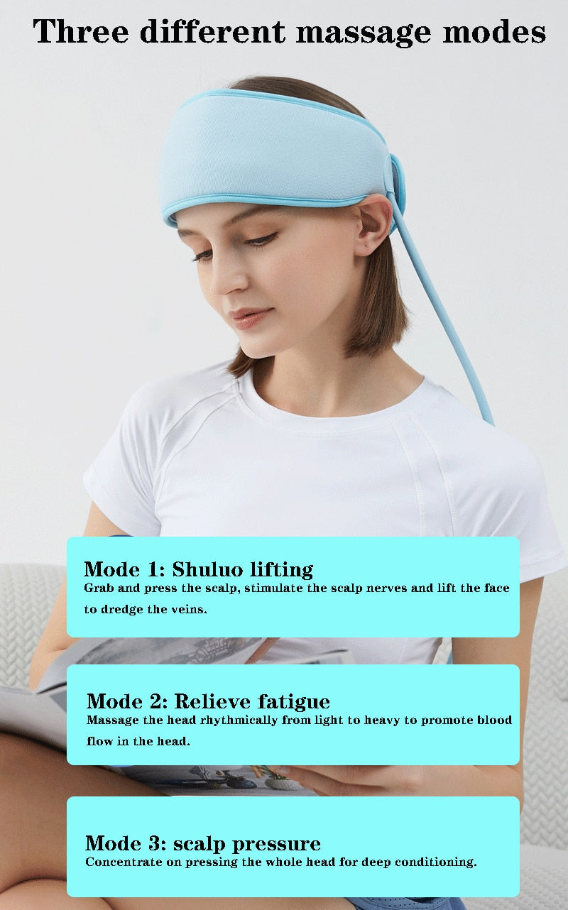 three different massage modes Massage the head rhythmically from light to heavy to