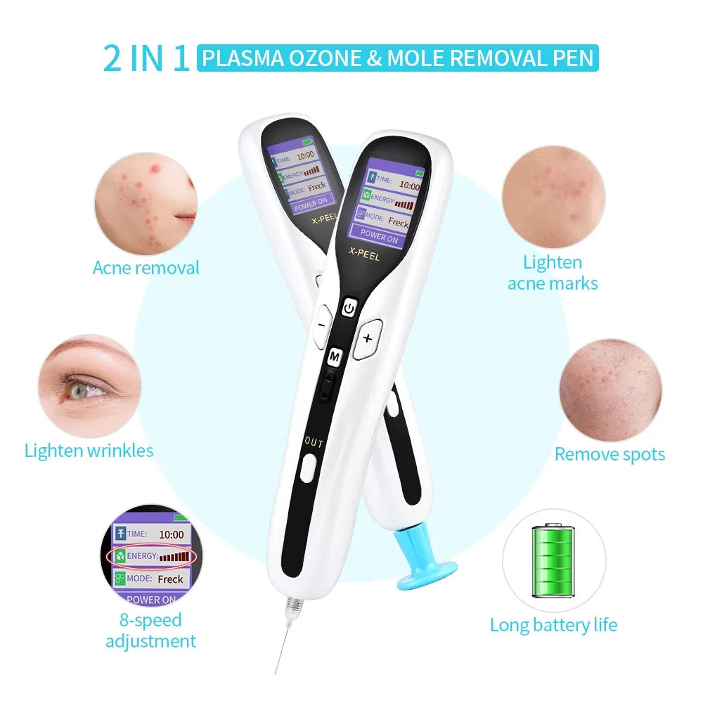 Revolutionary ozone plasma pen for at-home skin tag removal and mole elimination.