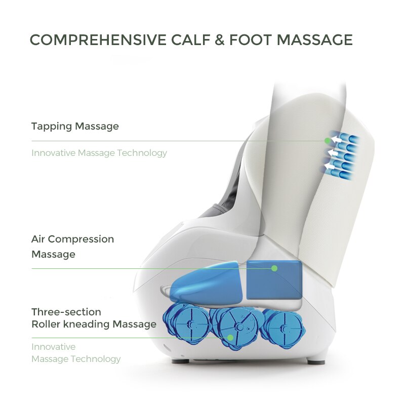 Máquina de massagem para pés de panturrilha de luxo MARESE Vibração elétrica Shiatsu Compressão de ar Rolamento de calor Massageador de modelagem de perna