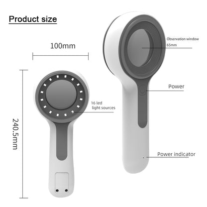 Lâmpada Woods médica analisador de pele em instrumentos analíticos clínicos dermatoscópio testador de doenças de pele