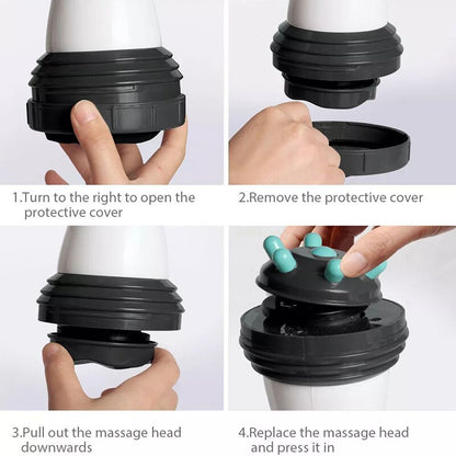 the massage head should be replaced downwards and press it in .