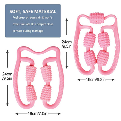 Rouleau de massage musculaire pour tissus profonds Rouleau de massage manuel en mousse à double angle à 360 ° pour les jambes, le cou, le bras, la taille