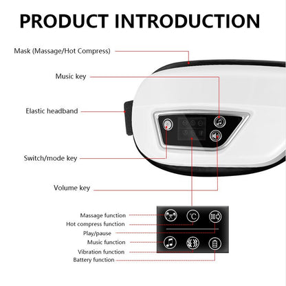 Home Smart Eye Massager Airbag Vibração Eye Care Instrument Rechargea Hot Compress Eye Massage Óculos Fadiga Bolsa & Rugas