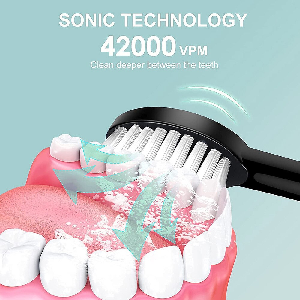 Sonic Electric Toothbrush Adult Smart Timing Tooth Brush Teeth Whitening Fast USB Rechargeable Toothbrush Replacement Head J189