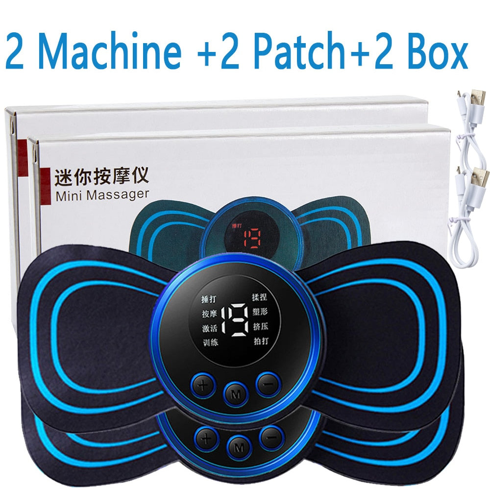 LCD Display EMS Neck Massage Electric Massager Cervical Neck Back Patch 8 Mode Pulse Muscle Stimulator Portable Relief Pain