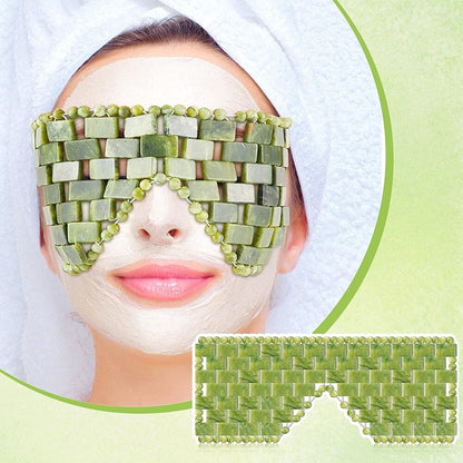 Natural Jade Eye Mask Resfriamento Sleep Eye Mask Cold Therapy Facial SPA Anti Aging Inchaço Olhos Venda Massageador Relaxamento Presente