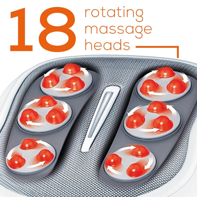 Beurer Shiatsu Foot Massager 18 Rotating Massage Heads, Relax Sore &amp; Tired Feet with Deep Tissue, Heat Function