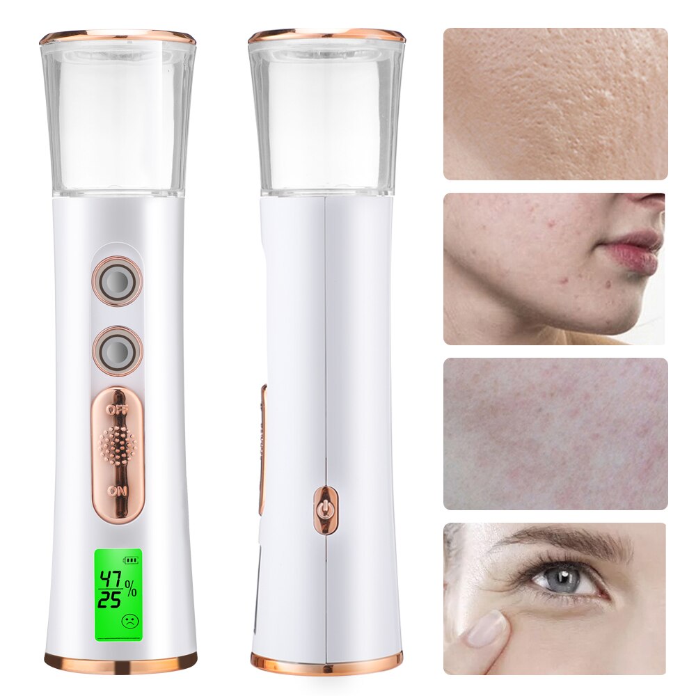 Mist Sprayer Handheld Nano Beauty Instrument Mini Hydrating Humidifier Skin Care LED Display Portable Facial Steamer Nebulizer