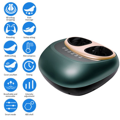 Jinkairui 220V Electric Antistress 3D Shiatsu Kneading Air Pressure Foot Massager Infrared Foot Care Machine Heating Deep Relax