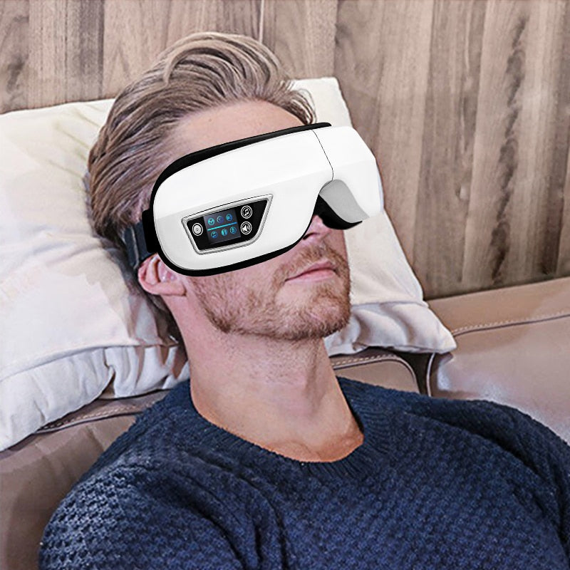 Bluetooth Eye Massager Eye Mask Music Magnetic Air Pressure Heating Vibration Massage Relax Glasses Electric DC Eyes Care Device