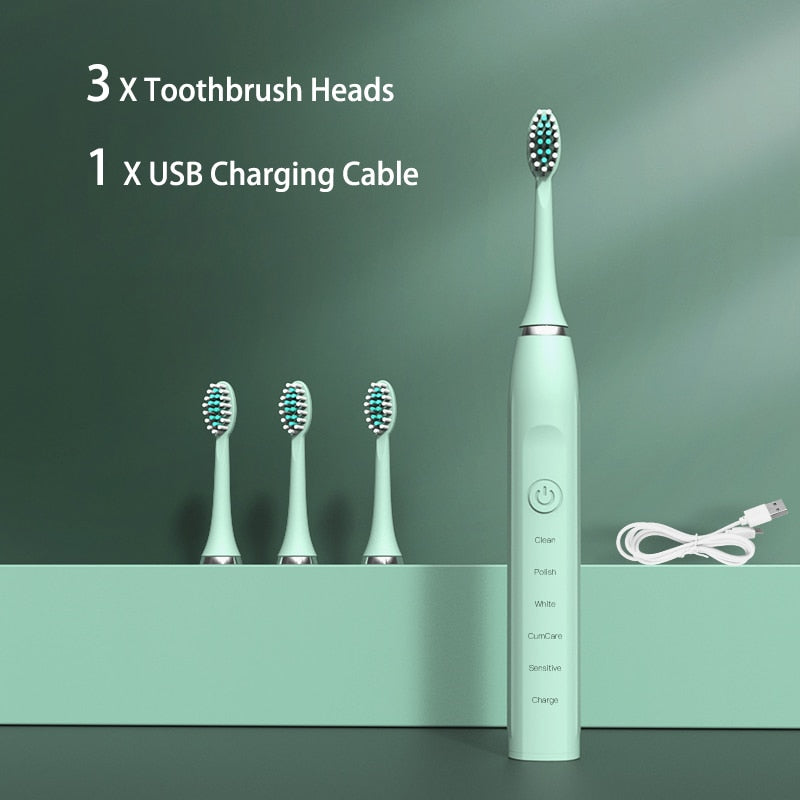 3 X Toothbrush Heads 1 XUSB Char